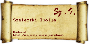 Szeleczki Ibolya névjegykártya